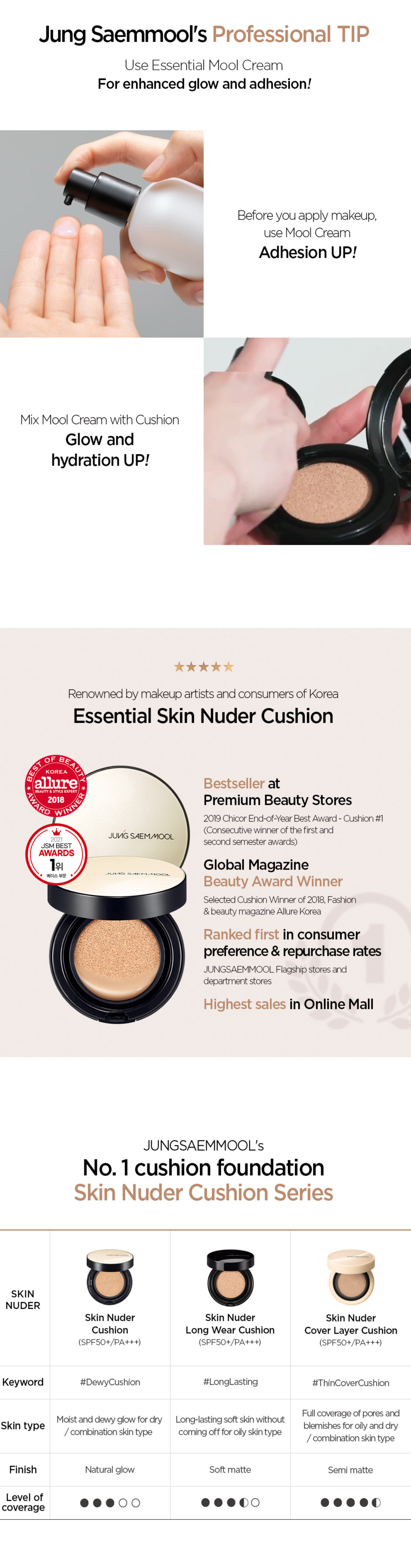 JUNGSAEMMOOL Essential Skin Nuder Cushion (Refill Included)