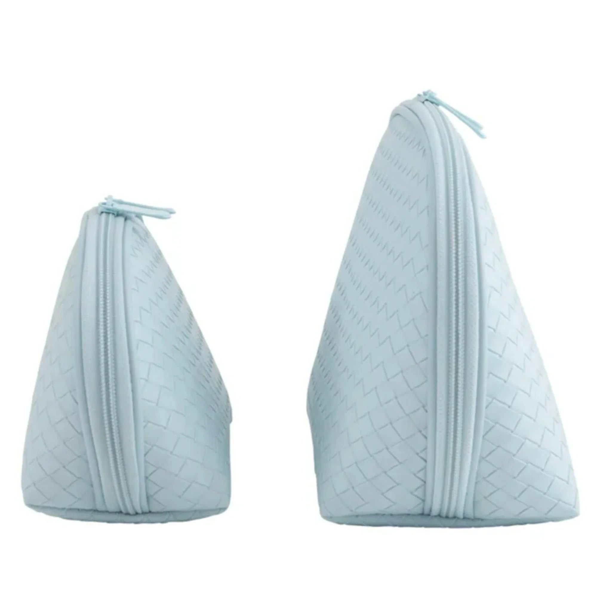 GloTech 2-pack Faux Leather Cosmetic Bags with Rechargeable Compact Mirror