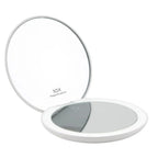 GloTech 2-pack Faux Leather Cosmetic Bags with Rechargeable Compact Mirror